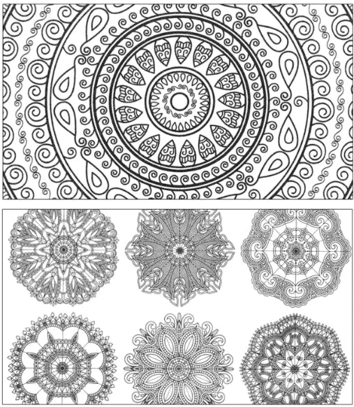 Adult Decompression Mandala and Ocean Coloring Book